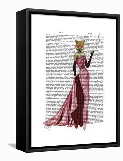 Glamour Fox in Pink-Fab Funky-Framed Stretched Canvas