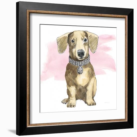 Glamour Pups IX on Pink-Beth Grove-Framed Art Print