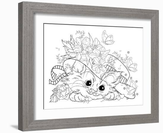 Glamour Puss Lineart-Karen Middleton-Framed Giclee Print