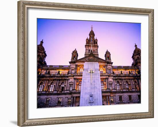 Glasgow City Chambers at Sunset, Glasgow, Scotland, United Kingdom, Europe-Jim Nix-Framed Photographic Print