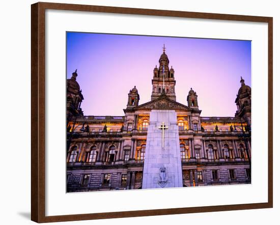 Glasgow City Chambers at Sunset, Glasgow, Scotland, United Kingdom, Europe-Jim Nix-Framed Photographic Print