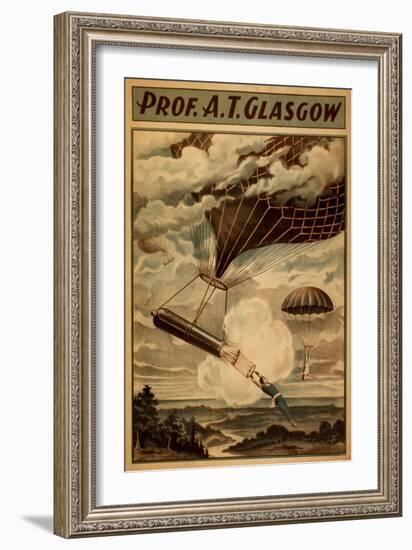 Glasgow Hot Air Balloon Circus Theatre Poster-Lantern Press-Framed Art Print