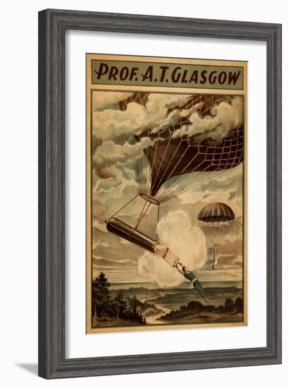 Glasgow Hot Air Balloon Circus Theatre Poster-Lantern Press-Framed Art Print