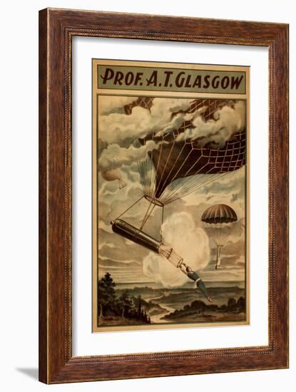 Glasgow Hot Air Balloon Circus Theatre Poster-Lantern Press-Framed Art Print