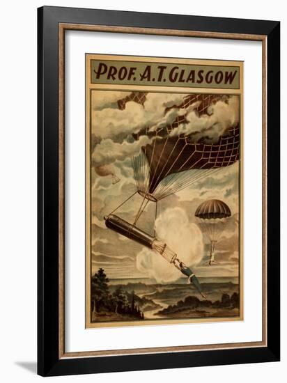 Glasgow Hot Air Balloon Circus Theatre Poster-Lantern Press-Framed Art Print