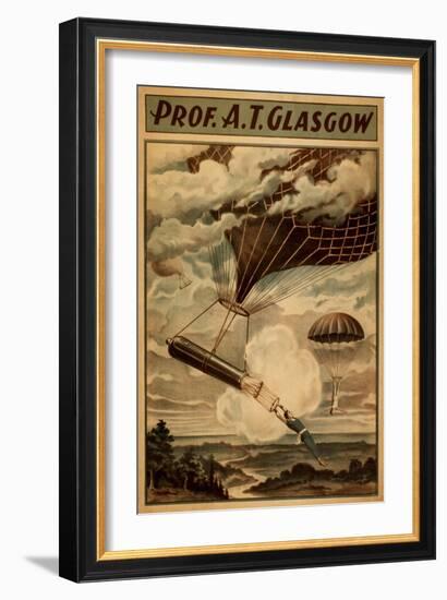 Glasgow Hot Air Balloon Circus Theatre Poster-Lantern Press-Framed Art Print