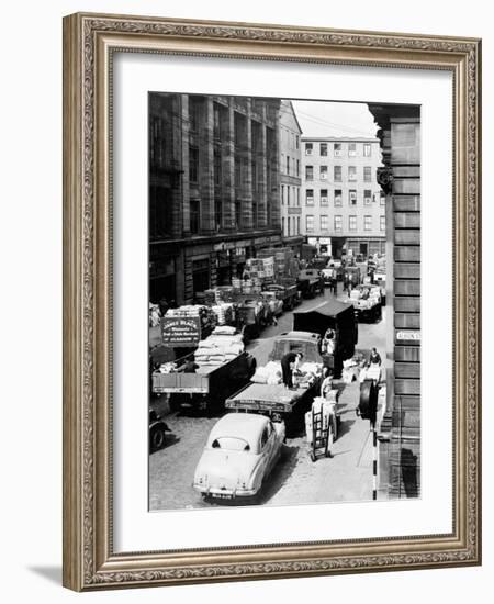 Glasgow Markets, Fruit Market Unloading, 1955-null-Framed Photographic Print