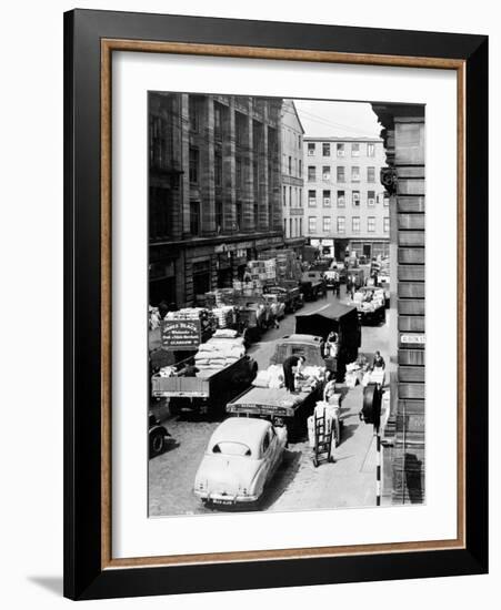 Glasgow Markets, Fruit Market Unloading, 1955-null-Framed Photographic Print