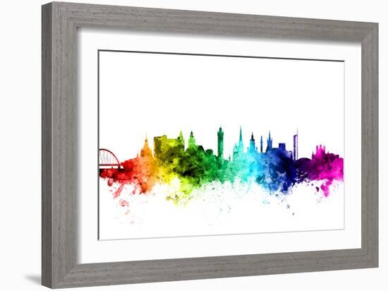 Glasgow Scotland Skyline-Michael Tompsett-Framed Art Print