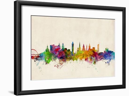 Glasgow Scotland Skyline-Michael Tompsett-Framed Art Print