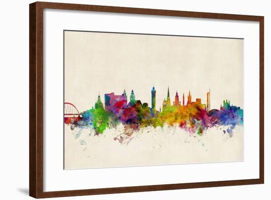 Glasgow Scotland Skyline-Michael Tompsett-Framed Art Print