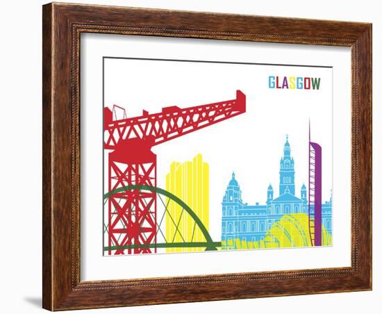 Glasgow Skyline Pop-paulrommer-Framed Art Print