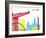 Glasgow Skyline Pop-paulrommer-Framed Art Print