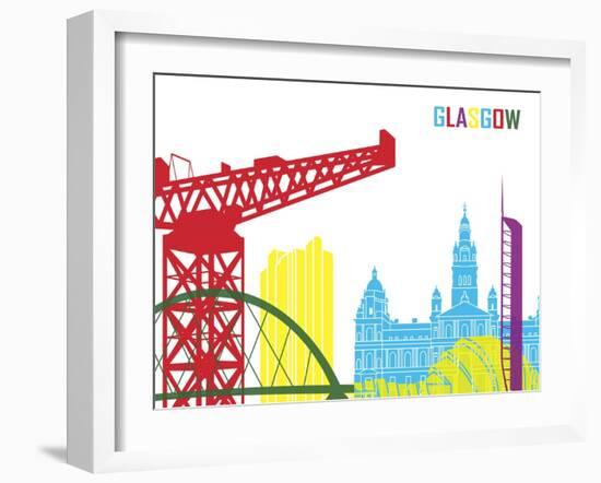 Glasgow Skyline Pop-paulrommer-Framed Art Print