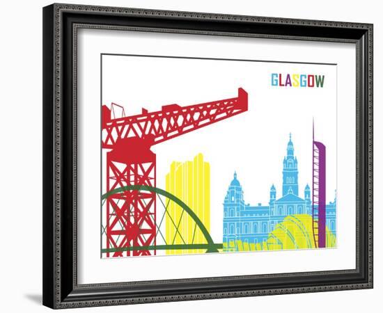 Glasgow Skyline Pop-paulrommer-Framed Art Print