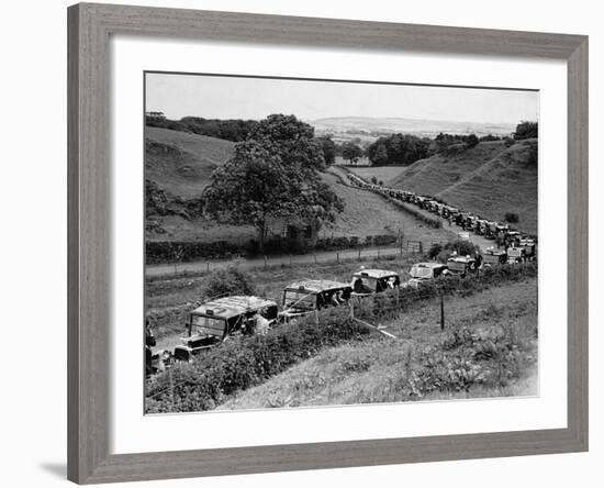 Glasgow Taxis Taking Children from Mearnskirk Hospital on Their Annual Outing to Troon, 1955-null-Framed Photographic Print