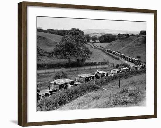 Glasgow Taxis Taking Children from Mearnskirk Hospital on Their Annual Outing to Troon, 1955-null-Framed Photographic Print