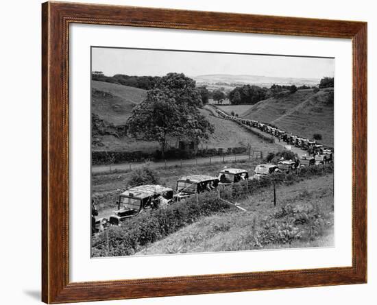 Glasgow Taxis Taking Children from Mearnskirk Hospital on Their Annual Outing to Troon, 1955-null-Framed Photographic Print