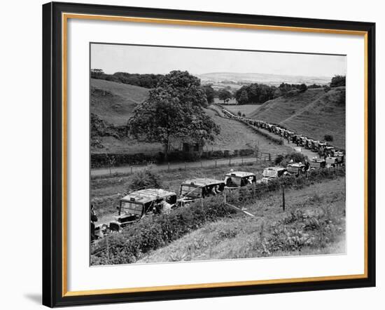 Glasgow Taxis Taking Children from Mearnskirk Hospital on Their Annual Outing to Troon, 1955-null-Framed Photographic Print