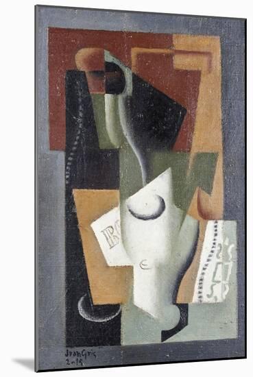 Glass and Bottle, 1919-Juan Gris-Mounted Giclee Print