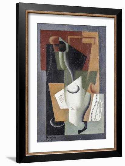 Glass and Bottle, 1919-Juan Gris-Framed Giclee Print