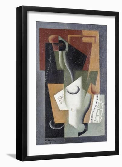 Glass and Bottle, 1919-Juan Gris-Framed Giclee Print