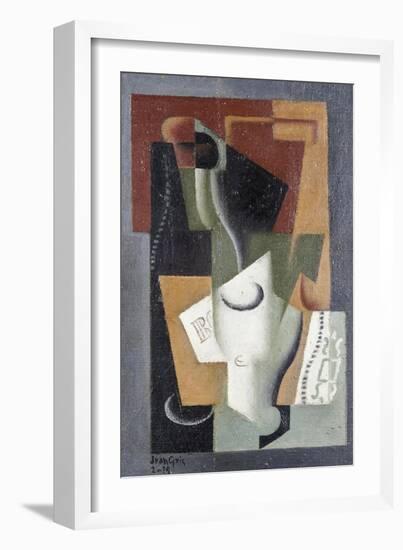 Glass and Bottle, 1919-Juan Gris-Framed Giclee Print