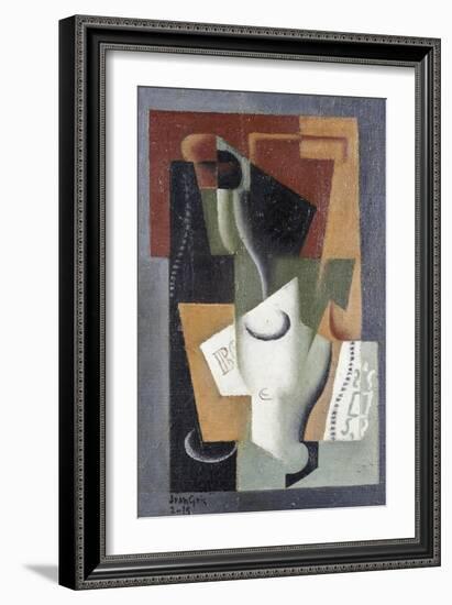 Glass and Bottle, 1919-Juan Gris-Framed Giclee Print