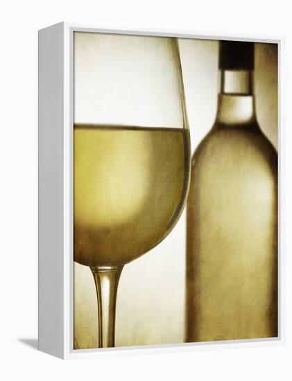 Glass and Bottle of White Wine-Steve Lupton-Framed Premier Image Canvas