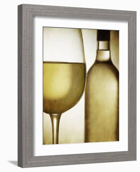 Glass and Bottle of White Wine-Steve Lupton-Framed Photographic Print