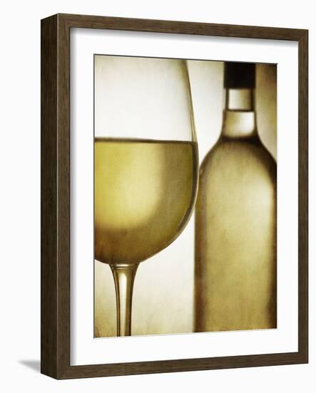 Glass and Bottle of White Wine-Steve Lupton-Framed Photographic Print