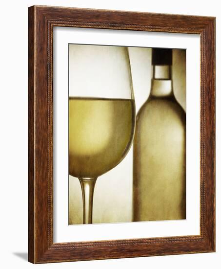 Glass and Bottle of White Wine-Steve Lupton-Framed Photographic Print