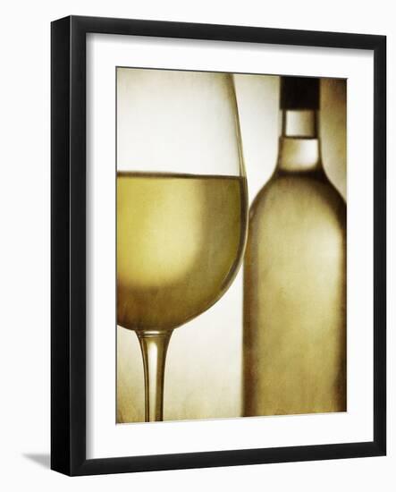 Glass and Bottle of White Wine-Steve Lupton-Framed Photographic Print