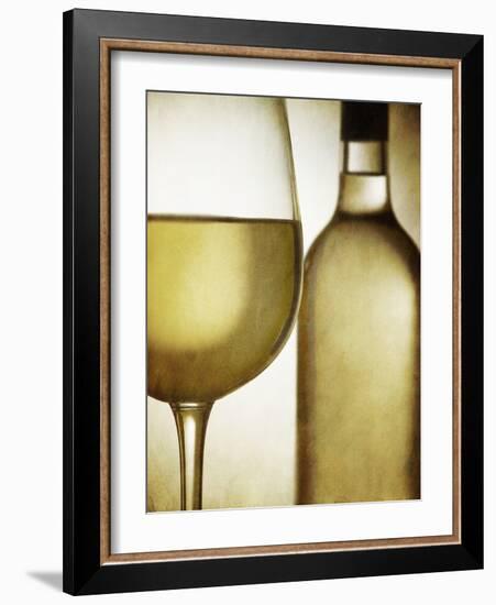 Glass and Bottle of White Wine-Steve Lupton-Framed Photographic Print