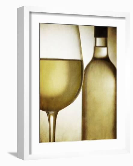 Glass and Bottle of White Wine-Steve Lupton-Framed Photographic Print