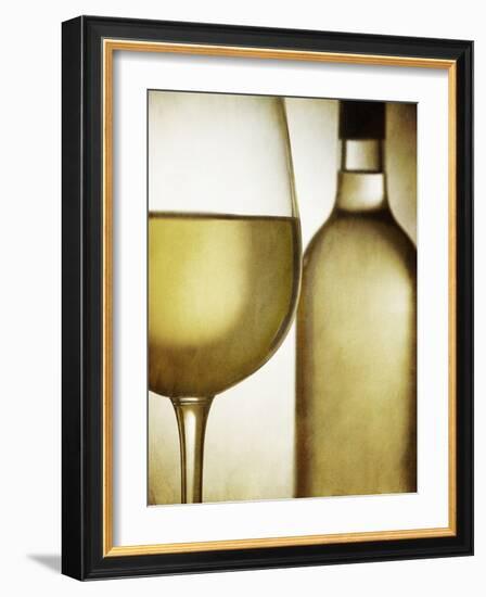 Glass and Bottle of White Wine-Steve Lupton-Framed Photographic Print