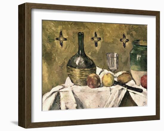 Glass and Fruit Flask-Paul Cézanne-Framed Giclee Print