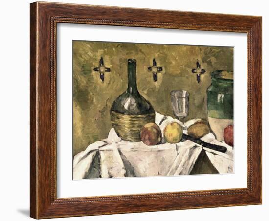 Glass and Fruit Flask-Paul Cézanne-Framed Giclee Print