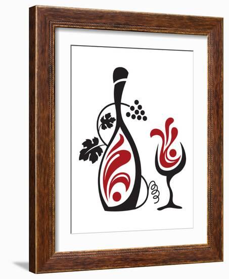 Glass And Grapes-Alexkava-Framed Art Print