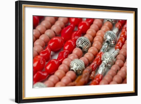 Glass and Silver Bead Necklaces, Otavalo Market, Quito, Ecuador-Cindy Miller Hopkins-Framed Photographic Print