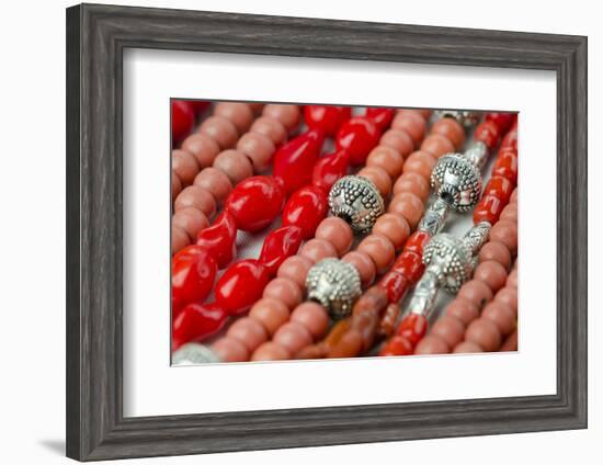 Glass and Silver Bead Necklaces, Otavalo Market, Quito, Ecuador-Cindy Miller Hopkins-Framed Photographic Print