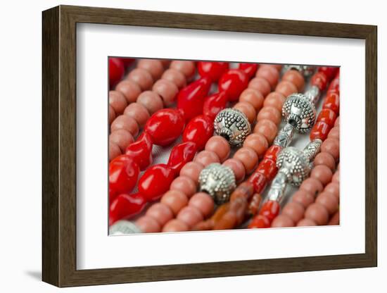 Glass and Silver Bead Necklaces, Otavalo Market, Quito, Ecuador-Cindy Miller Hopkins-Framed Photographic Print