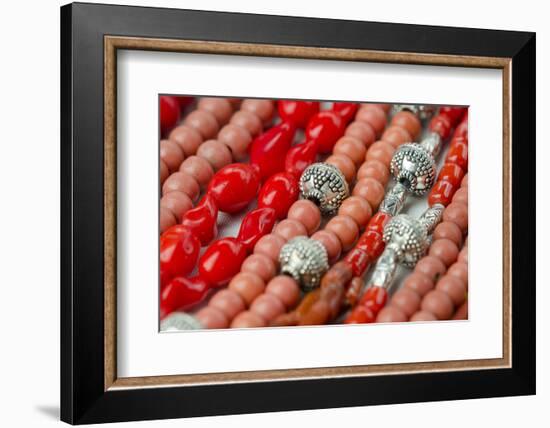 Glass and Silver Bead Necklaces, Otavalo Market, Quito, Ecuador-Cindy Miller Hopkins-Framed Photographic Print