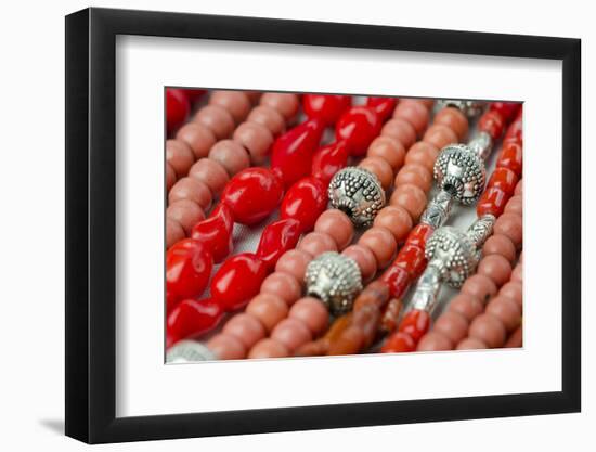 Glass and Silver Bead Necklaces, Otavalo Market, Quito, Ecuador-Cindy Miller Hopkins-Framed Photographic Print