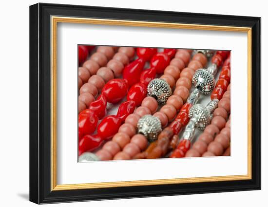 Glass and Silver Bead Necklaces, Otavalo Market, Quito, Ecuador-Cindy Miller Hopkins-Framed Photographic Print