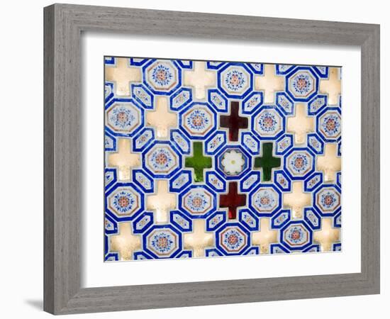 Glass and Tile Work Embedded in Walls of the Juna Mahal Fort, Dungarpur, Rajasthan State, India-R H Productions-Framed Photographic Print