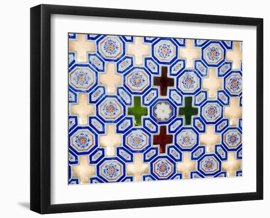 Glass and Tile Work Embedded in Walls of the Juna Mahal Fort, Dungarpur, Rajasthan State, India-R H Productions-Framed Photographic Print
