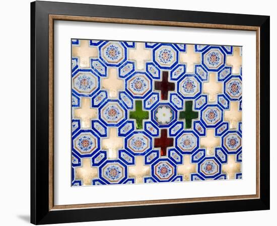 Glass and Tile Work Embedded in Walls of the Juna Mahal Fort, Dungarpur, Rajasthan State, India-R H Productions-Framed Photographic Print