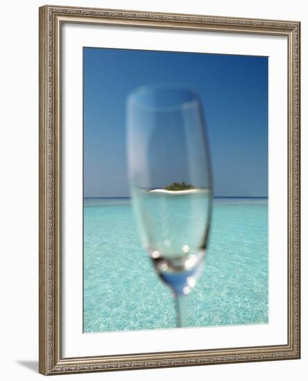 Glass and Tropical Island, Maldives, Indian Ocean, Asia-Sakis Papadopoulos-Framed Photographic Print