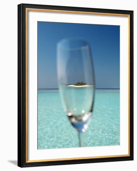 Glass and Tropical Island, Maldives, Indian Ocean, Asia-Sakis Papadopoulos-Framed Photographic Print